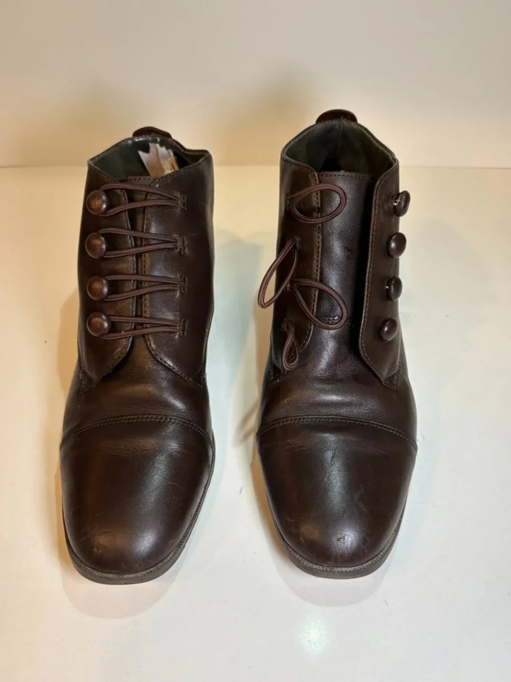 St. John's Bay Vintage Victorian Brown Leather Granny Ankle Boots 6M
